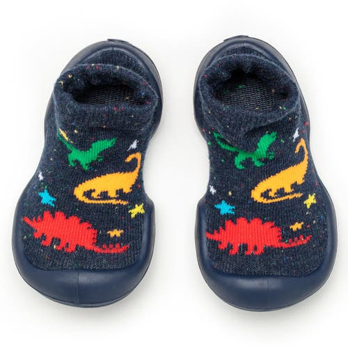 Komuello Toddler Boy Sock Shoes - Dinos in Dark Navy  product