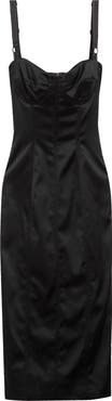 Dolce&Gabbana Bustier Detail Satin Midi Dress