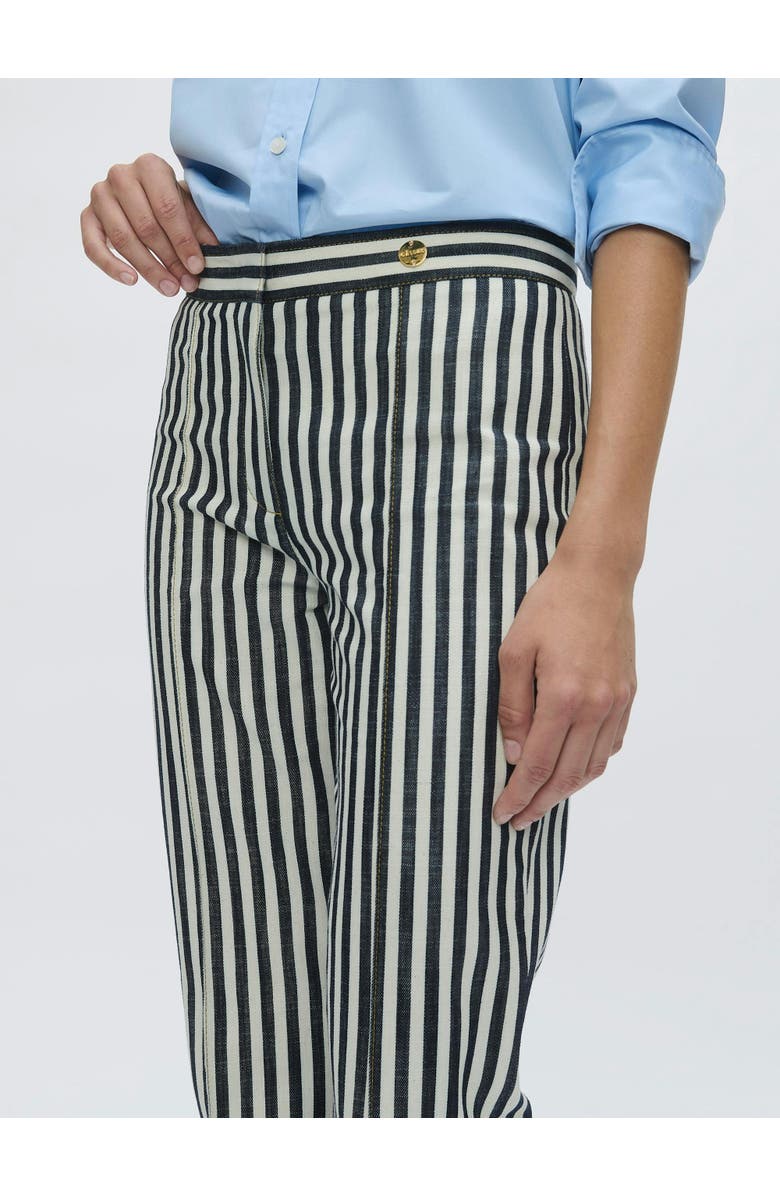 Callas Milano LOLA Denim stripes crop pant, Alternate, color, Blue