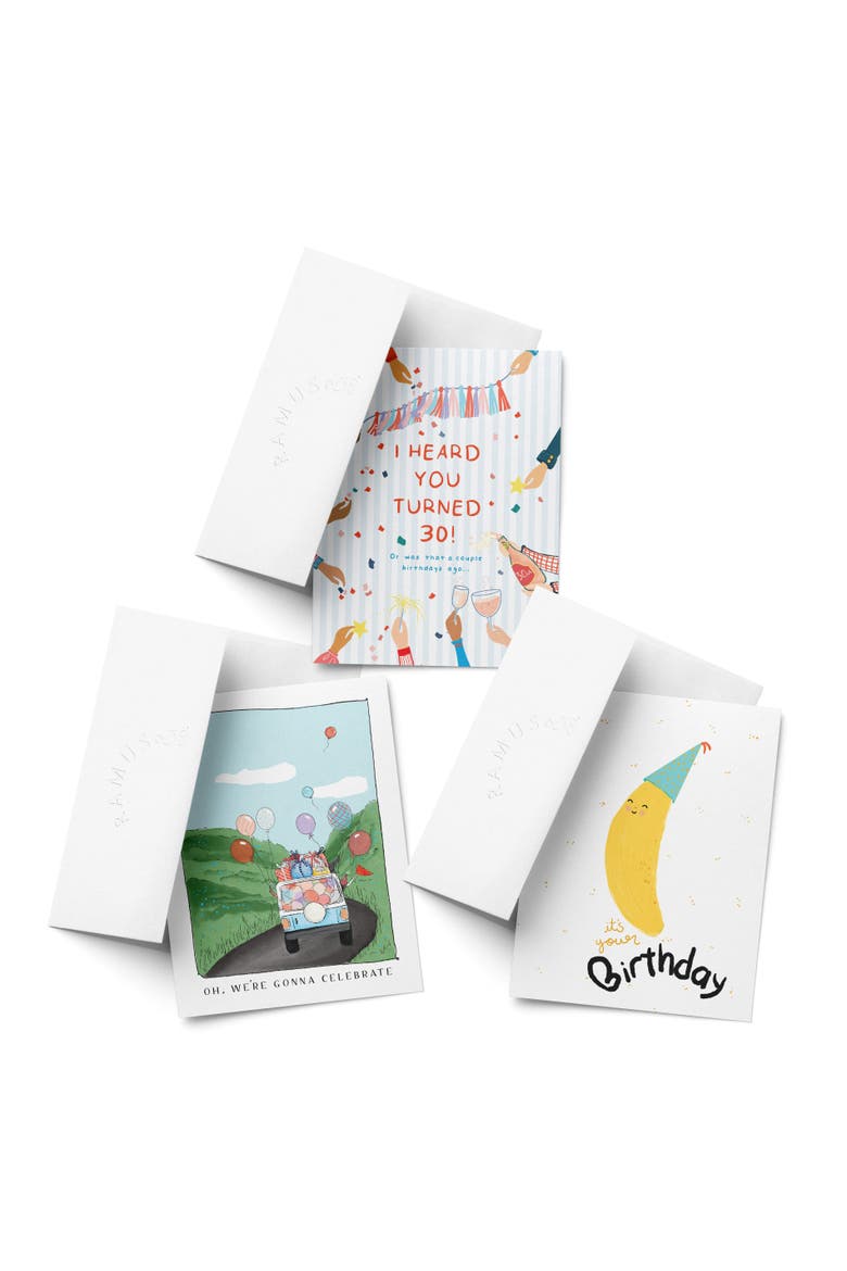 Birthday Greeting Card Pack Sets (3 ct, Assorted) I Heard You Turned 30!, Oh We're Gonna Celebrate, Banana, Main, color, Multi-Pack