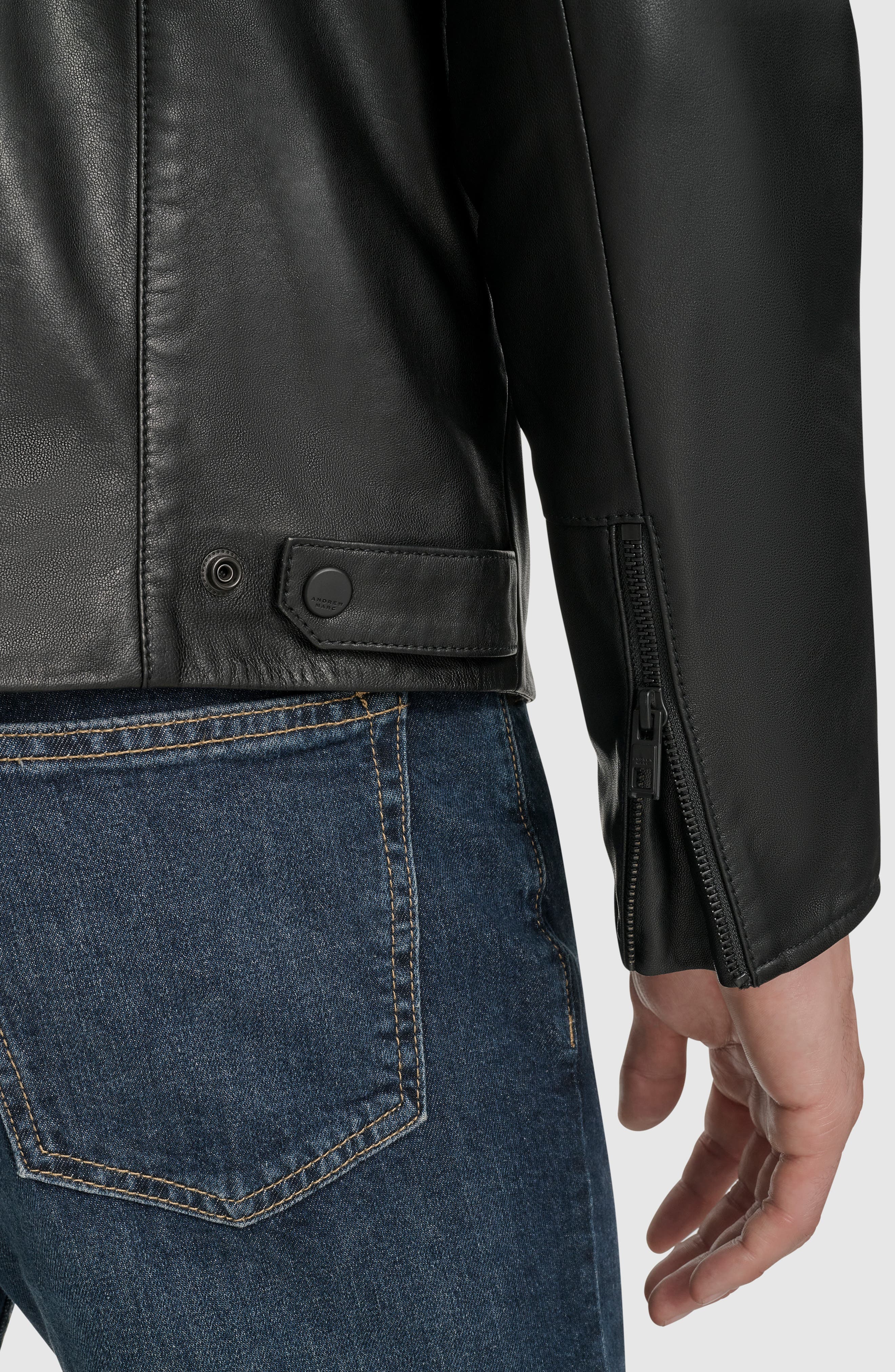 Andrew Marc Leather Racer Jacket — фото 6
