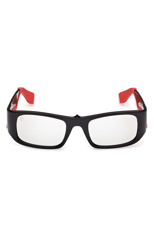 Christian Louboutin 53mm Loubishark Rectangular Sunglasses in Black/Light Smoke  product