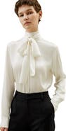 Lilysilk Silk Turtleneck Ribbon Blouse