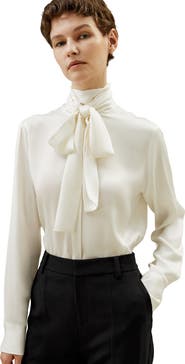 Lilysilk Silk Turtleneck Ribbon Blouse