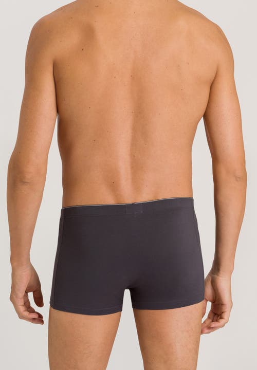 Hanro Cotton Superior Cotton Boxer Brief In Coal Grey