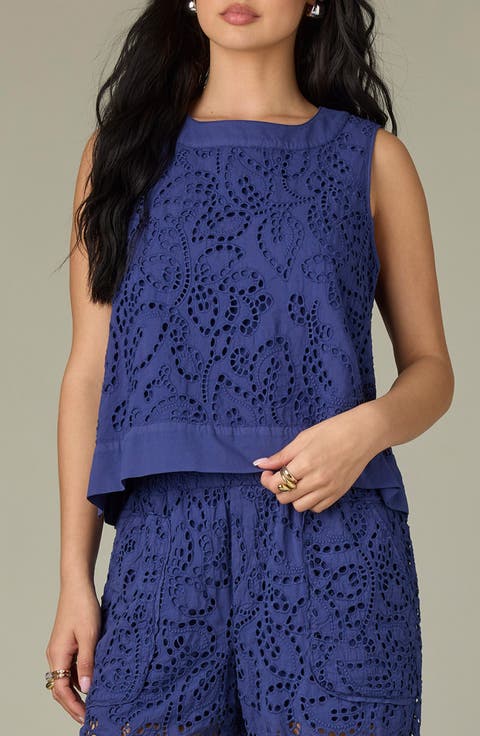 Eyelet Crop Tank