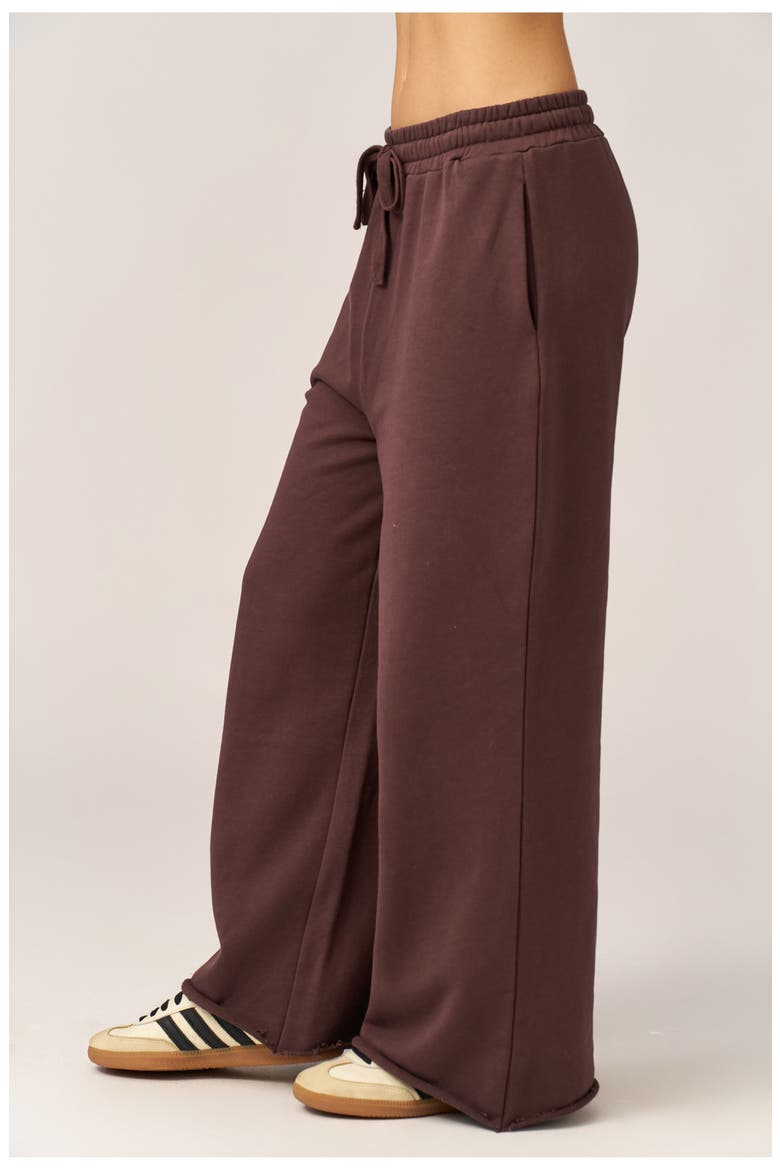 Cozy Coast Airport Wide Leg Sweatpants, Alternate, color, Brown