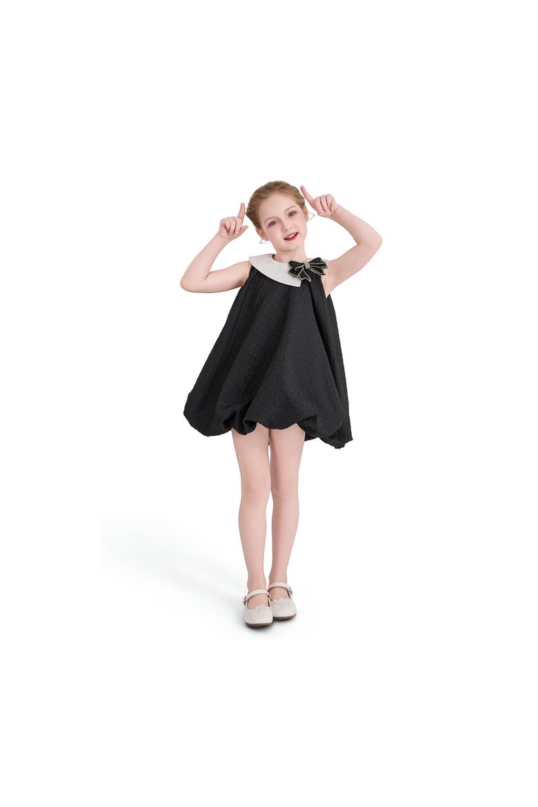 Elegant Bow Contrast Dress, Alternate, color, Black