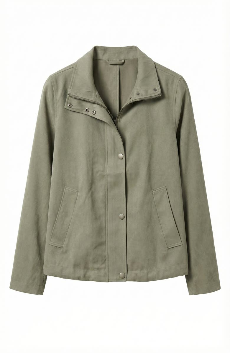 Modenaire Cropped Utility Drawstring Jacket, Alternate, color, Olive Green