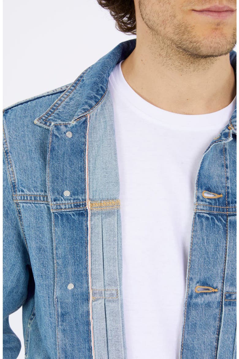 Selvedge Denim Trucker Jacket, Alternate, color, GJSL
