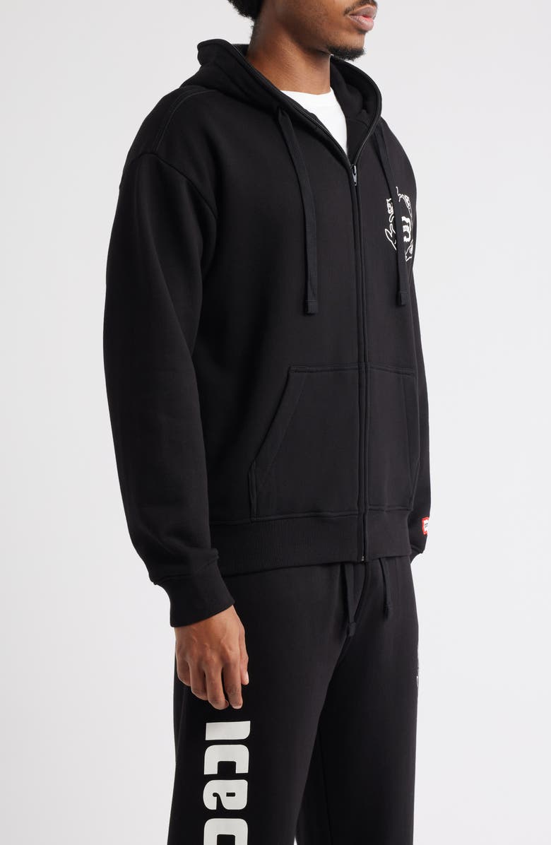 ICECREAM Loop Cotton French Terry Hoodie, Alternate, color, Black