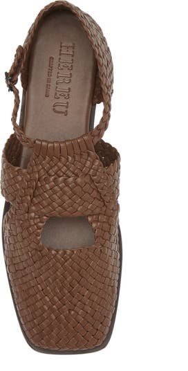 【HEREU】Serra woven-leather sandals SERRA - Woven T-Bar Sandal – Hereu Studio