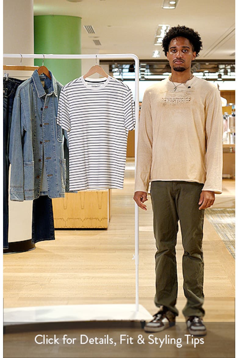 Palmer White Navy Stripe Pima Cotton T-Shirt video