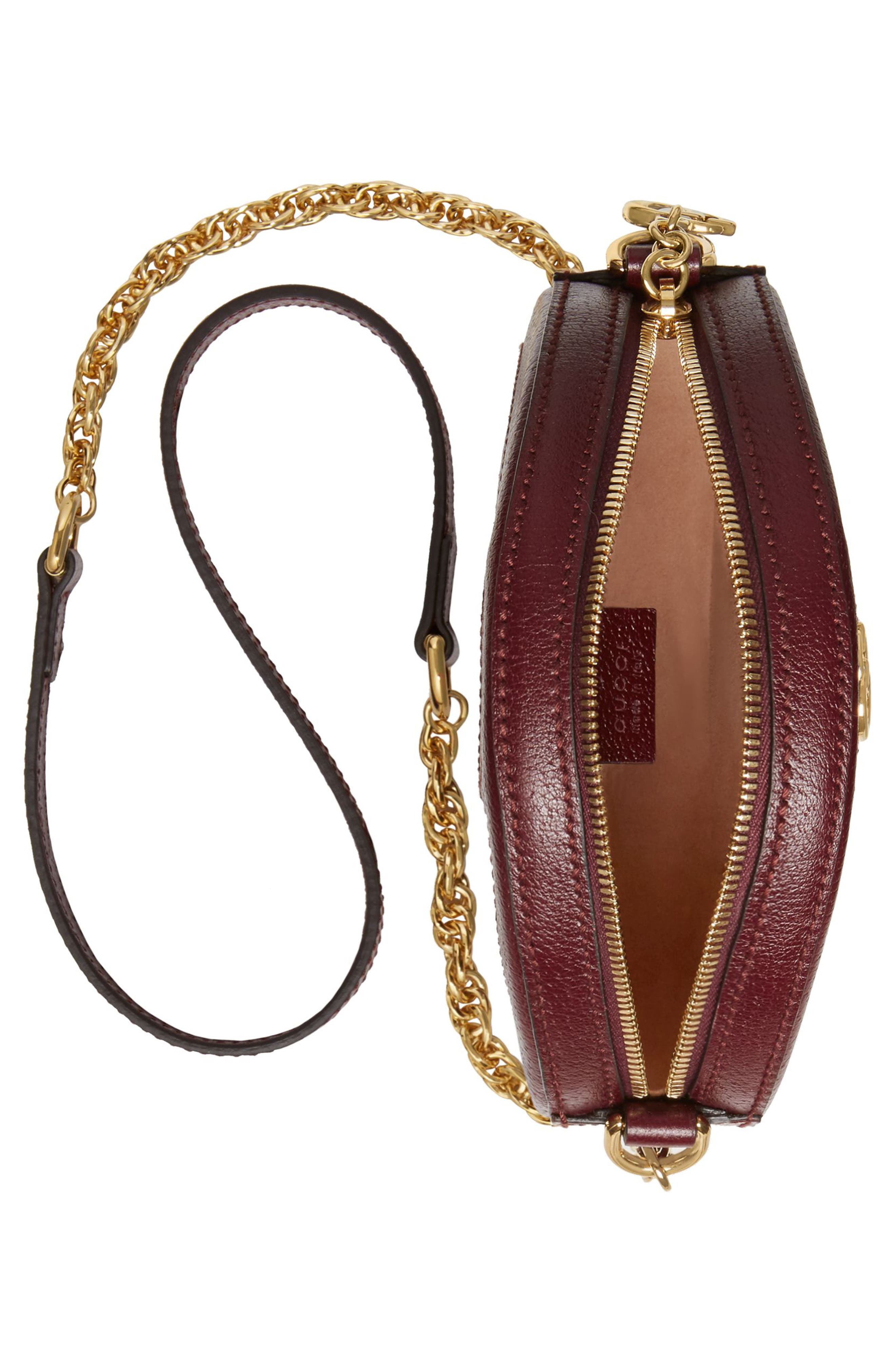 Gucci Mini Ophidia Round Leather Bag, Alternate, color, 