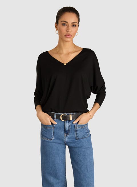 Ella Batwing Sleeve V-Neck Top