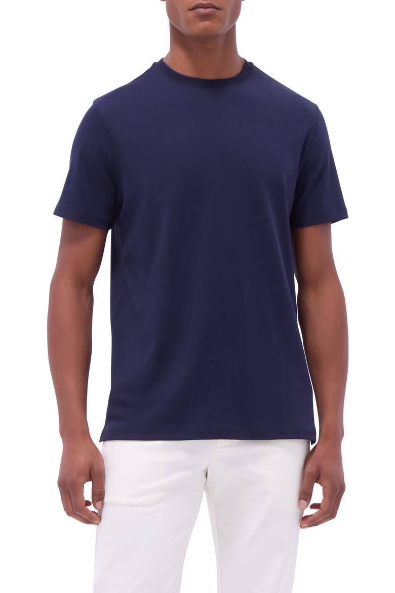 Hank Solid Pima Cotton T-Shirt, Main, color, NAVY