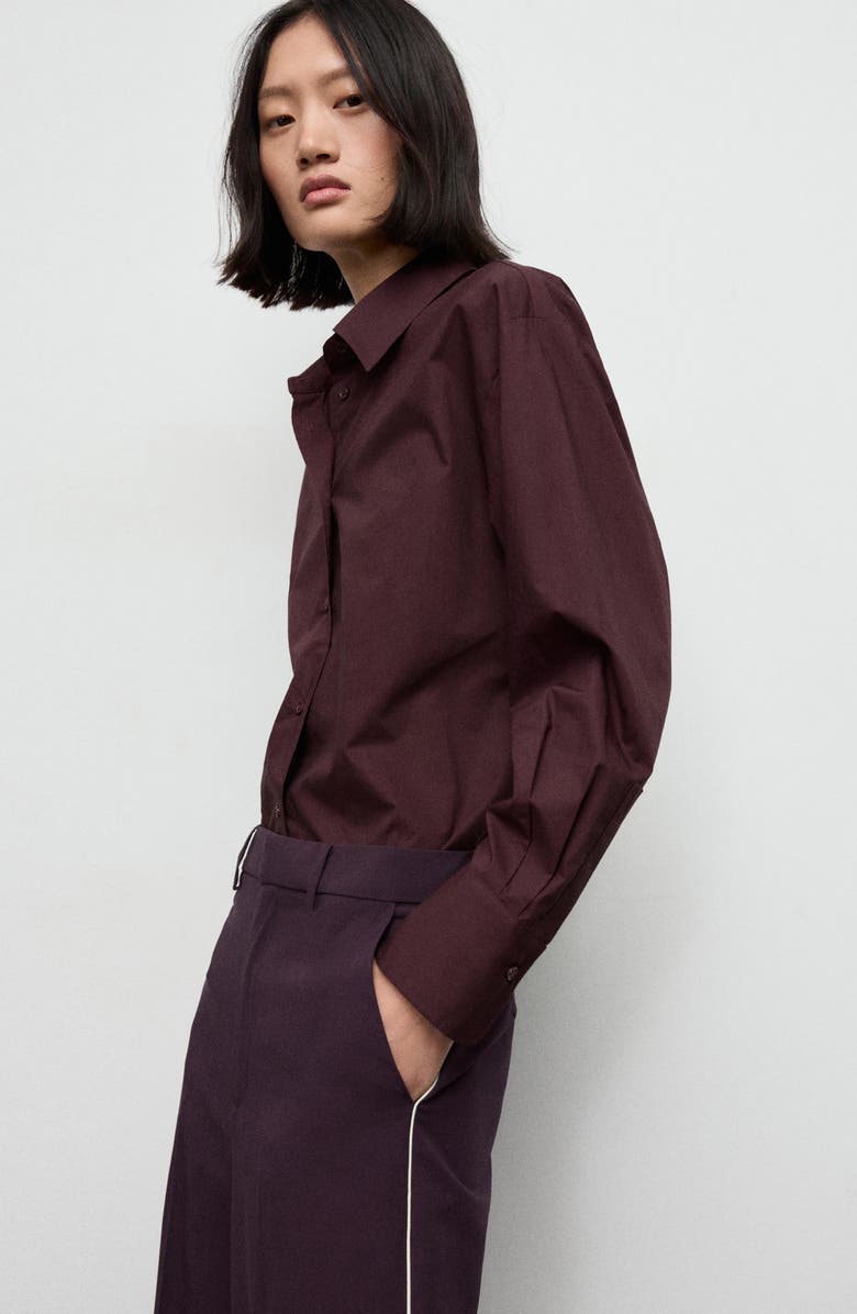 MANGO Side Stripe Pants, Alternate, color, Maroon