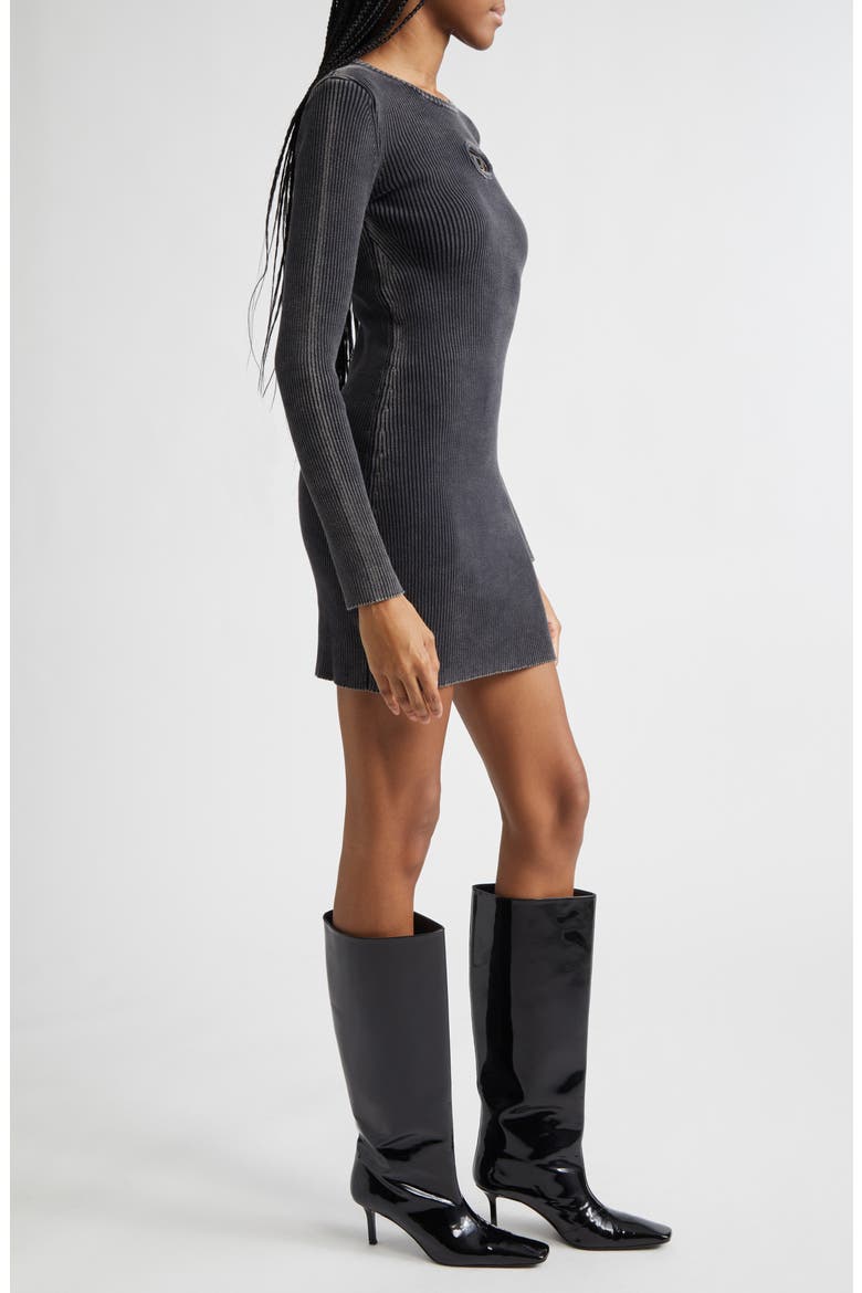 M-Anchorage Long Sleeve Body-Con Minidress, Alternate, color, BLACK