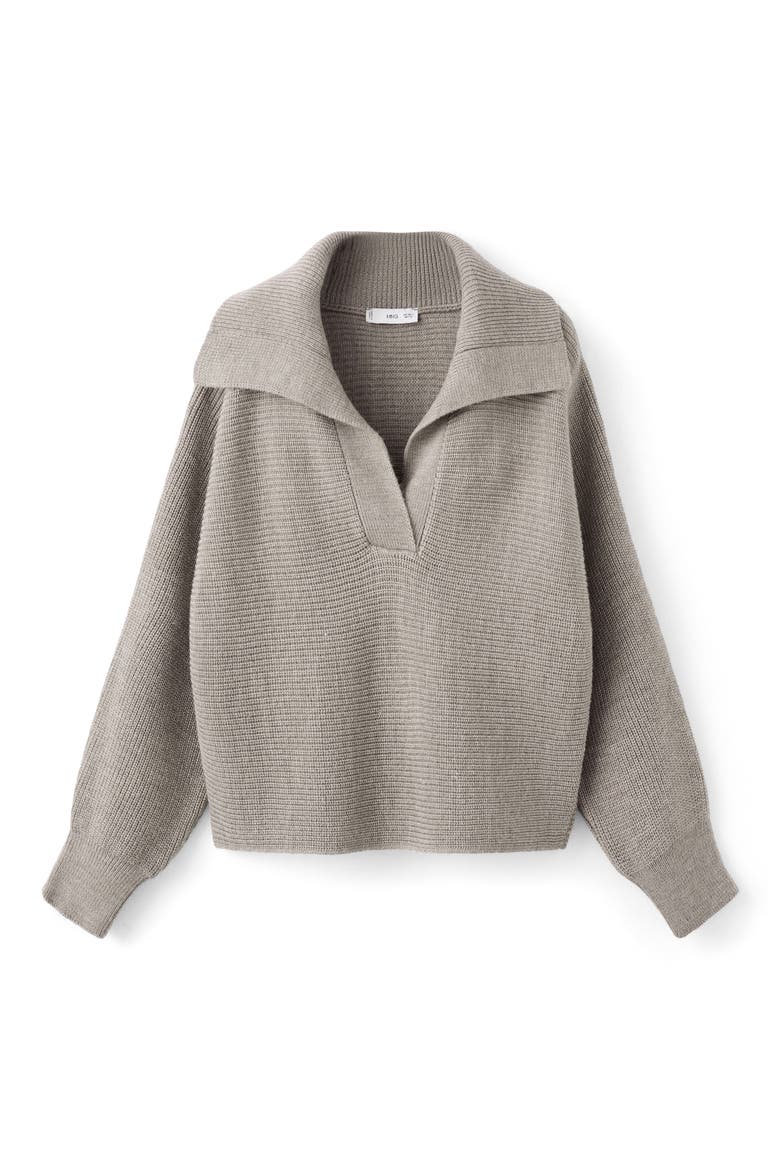 Manzana Dolman Sleeve Polo Sweater, Alternate, color, LIGHT/ PASTEL GREY