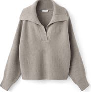 MANGO Manzana Dolman Sleeve Polo Sweater