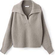 MANGO Manzana Dolman Sleeve Polo Sweater