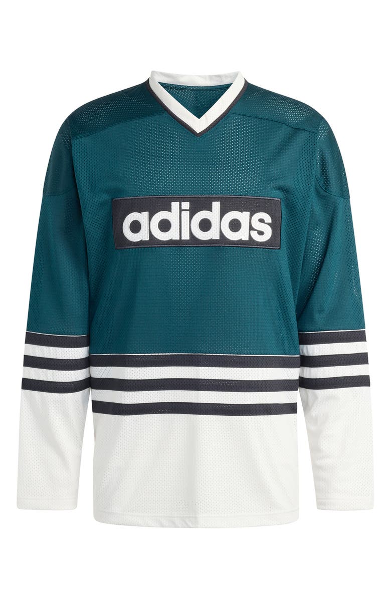 adidas Oversize Mesh Hockey Jersey, Alternate, color, Aurivy