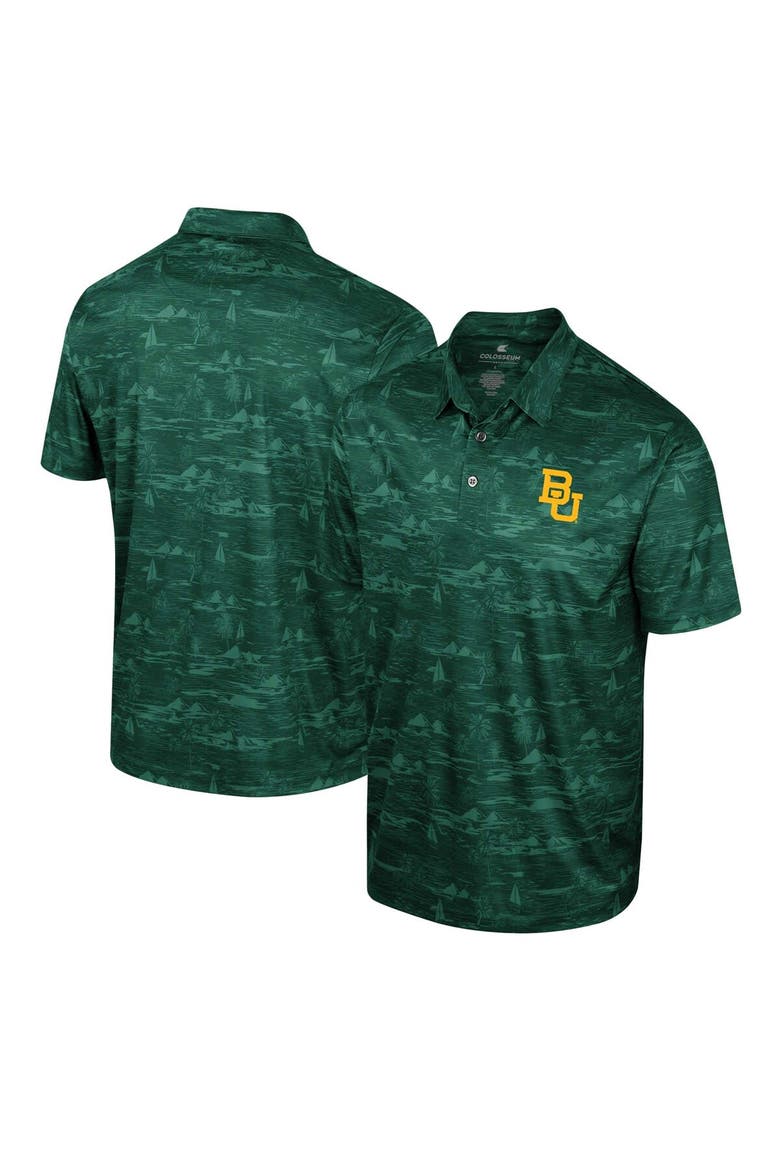 Men's Colosseum Green Baylor Bears Daly Print Polo, Main, color, Green