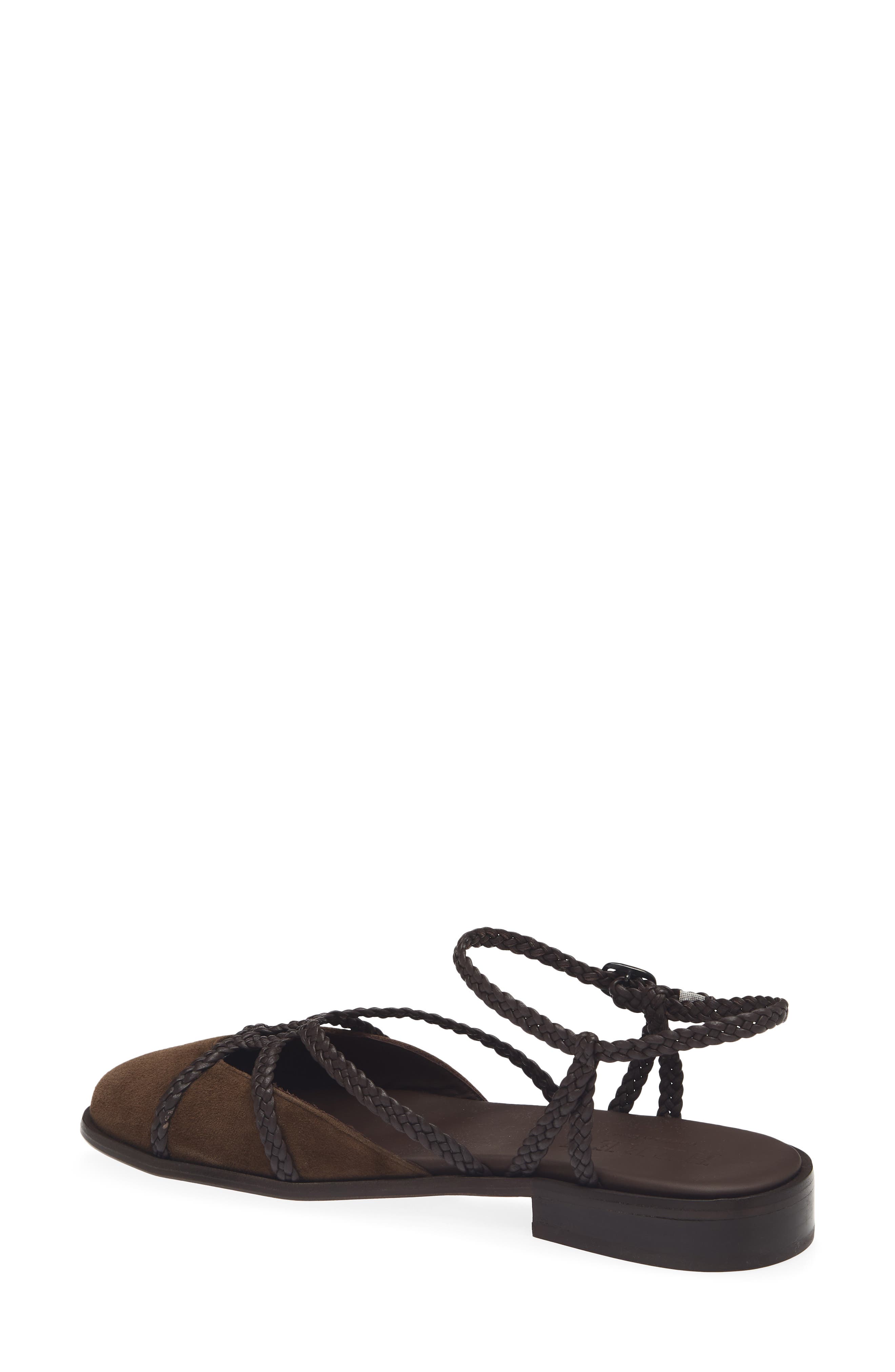 Ranya Leather Flat, Alternate, color, DARK BROWN