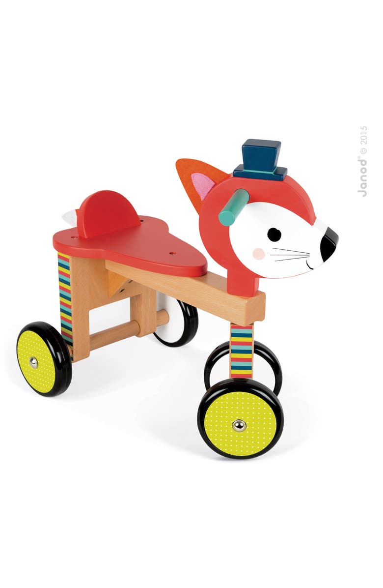 Janod Fox Ride-On Toy, Main, color,