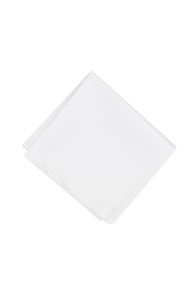 Brooklyn Brigade Men's Solid Satin Pocket Square, Main, color, White