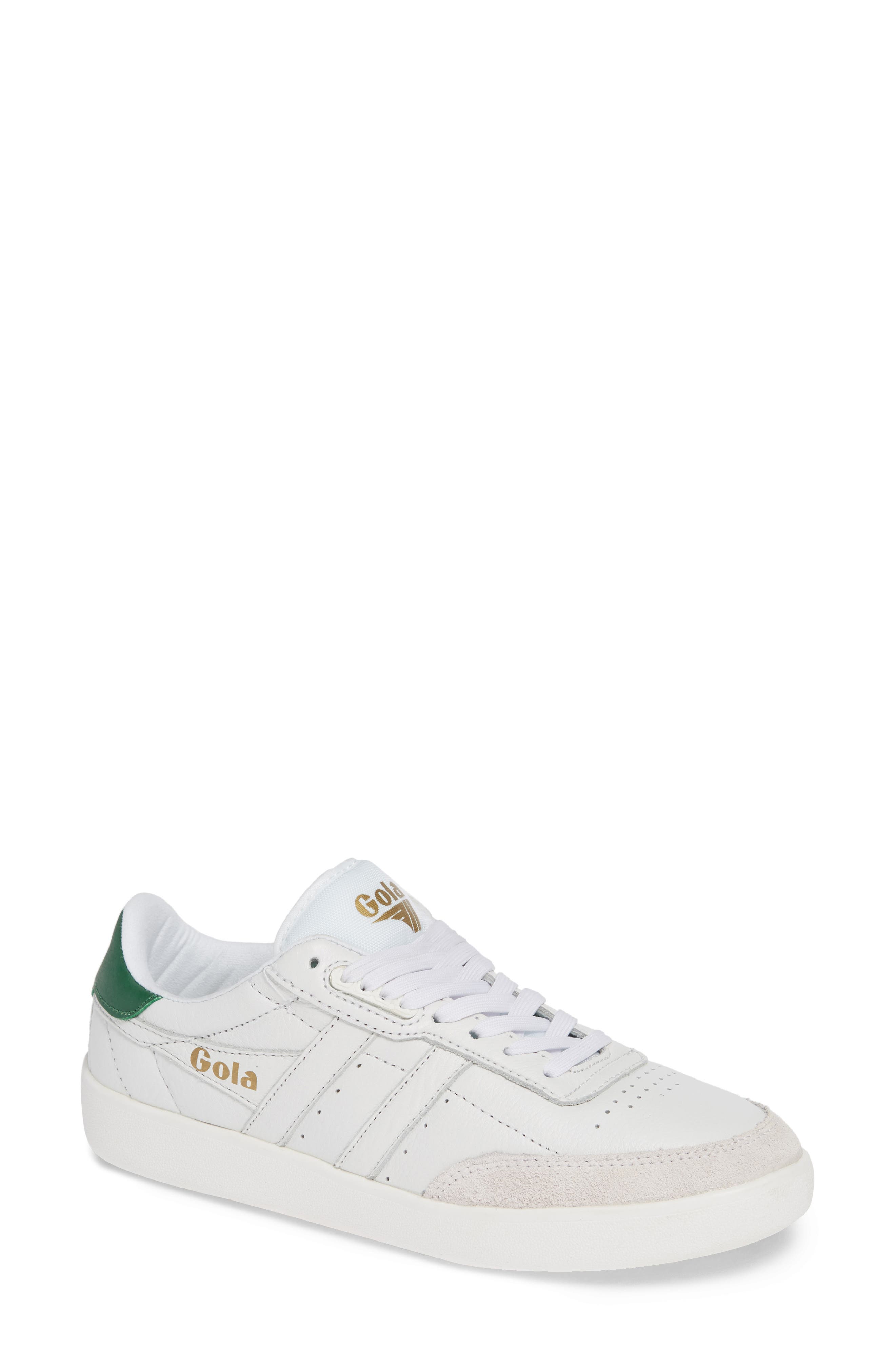 Inca Leather Sneaker, Main, color, WHITE/ WHITE/ GREEN