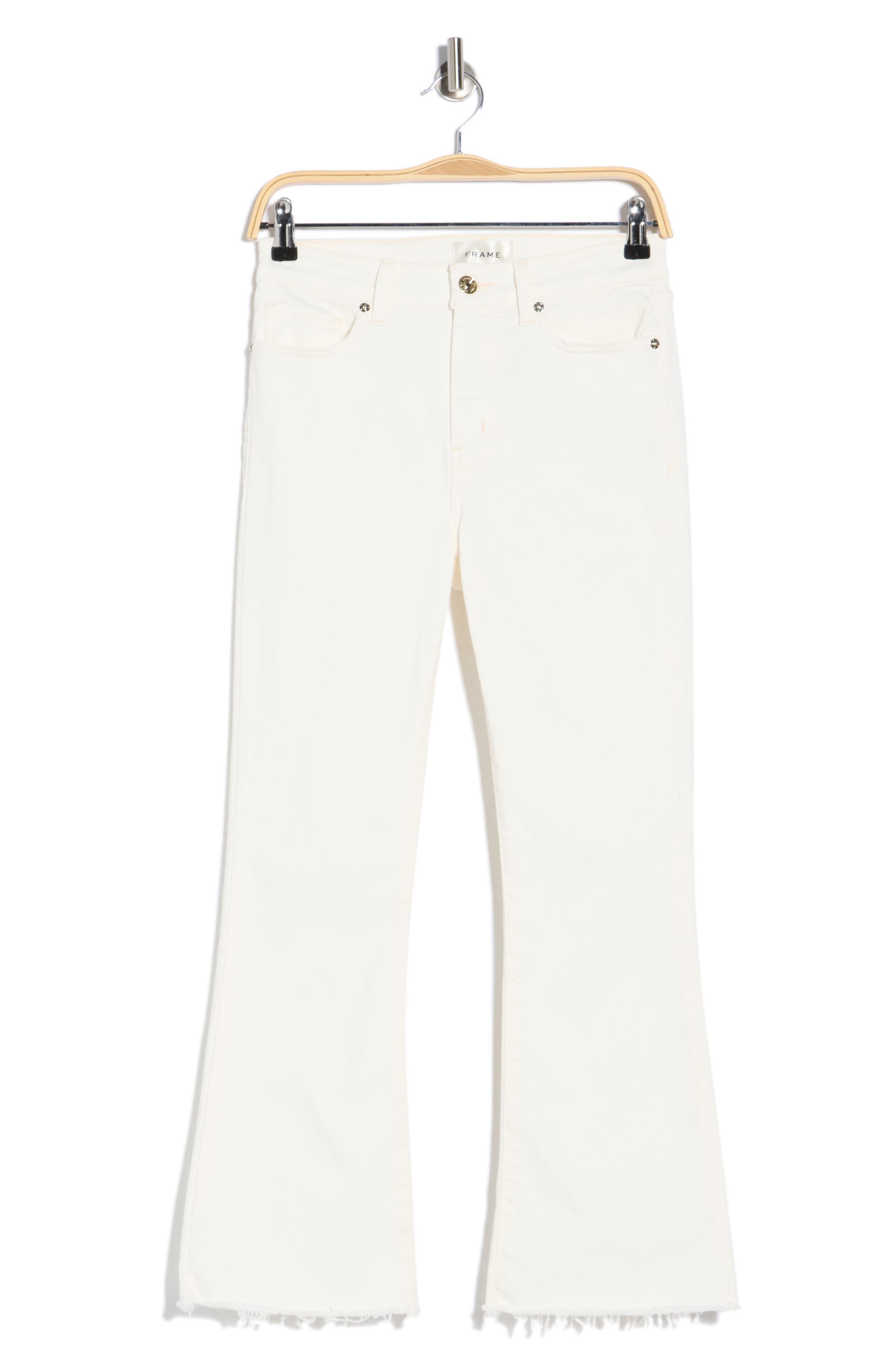 FRAME Le Crop High Waist Raw Hem Mini Bootcut Jeans