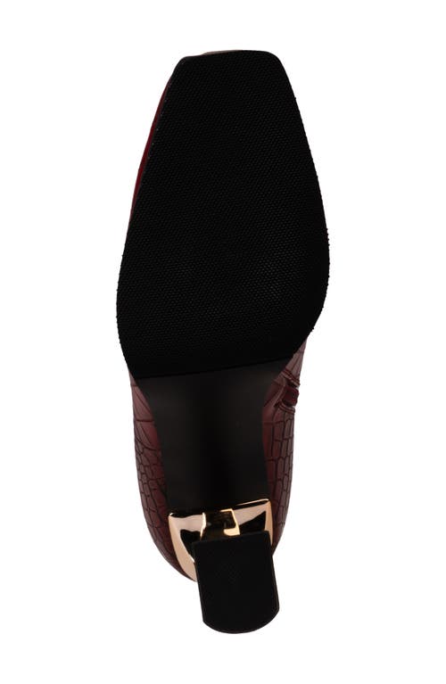 Ninety Union Lima Croc Embossed Boot In Burgundy