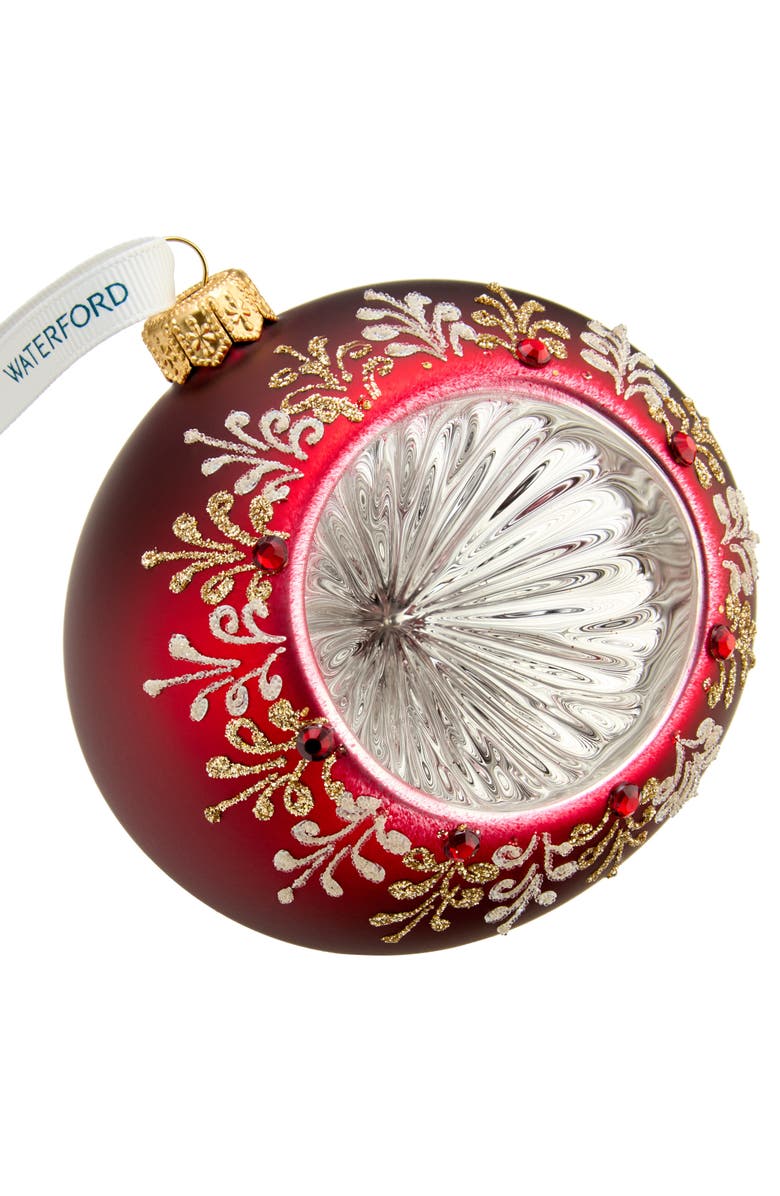 Waterford Holiday Heirlooms Ember Laurel Glass Ornament, Alternate, color,