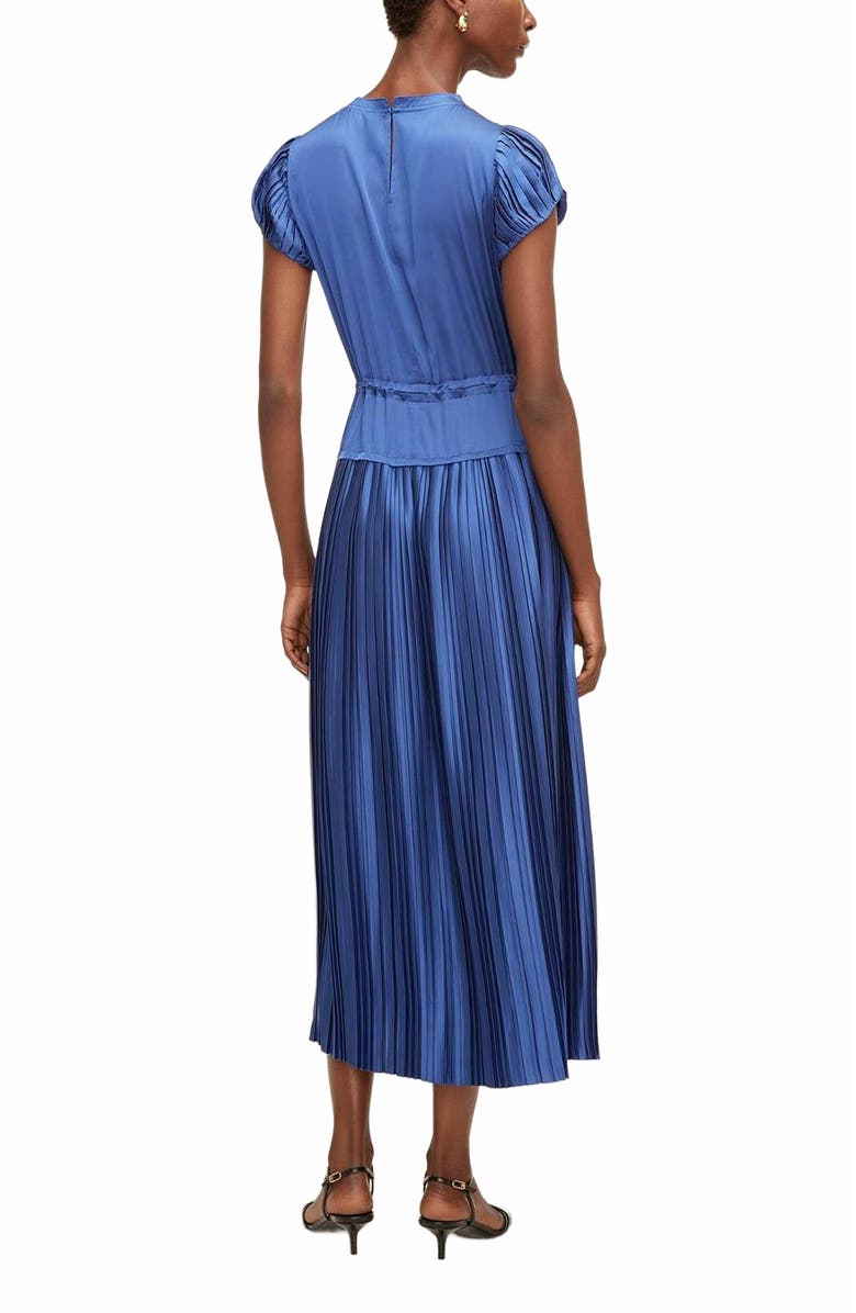 Rebecca Taylor Pleated Sleeve Dress, Alternate, color, Cobalt