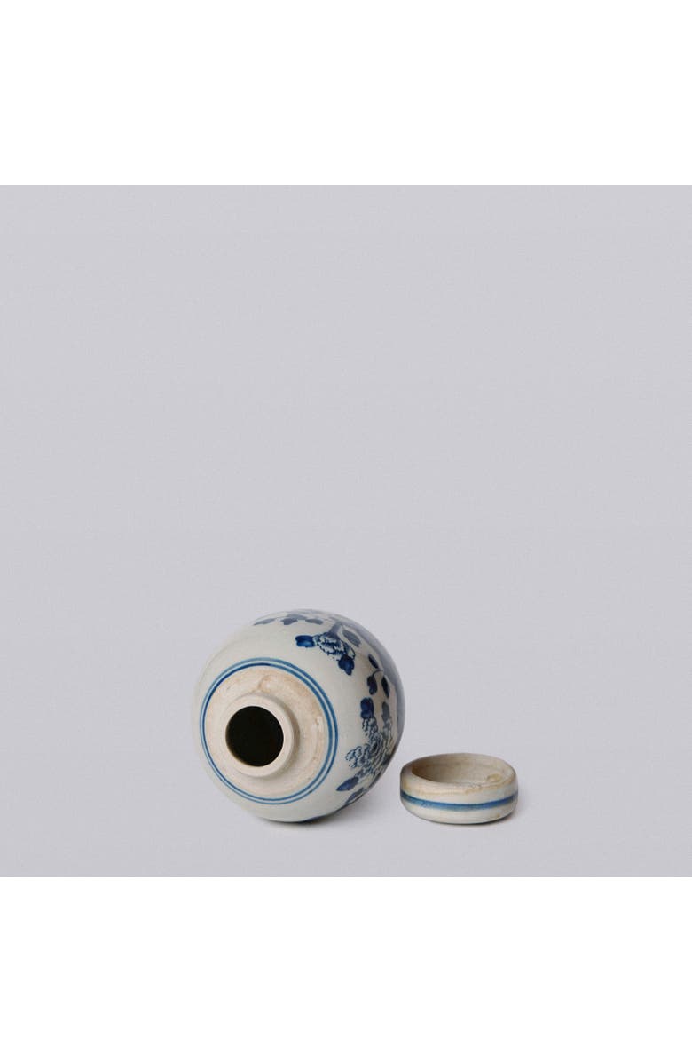 Cobalt Guild Porcelain Mini Peony Floral Round Jar, Alternate, color, Blue + White