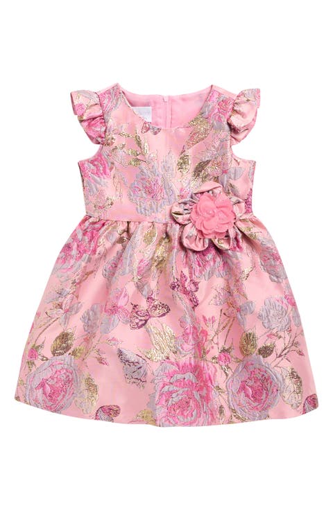 Kids' Metallic Jacquard Fit & Flare Dress
