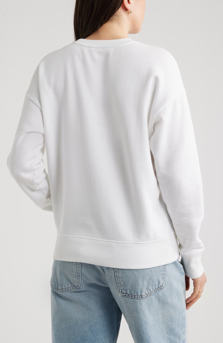 Caslon<sup>®</sup> Embroidered Montauk Sailing Graphic Sweatshirt, Alternate, color, White Montauk Sailing