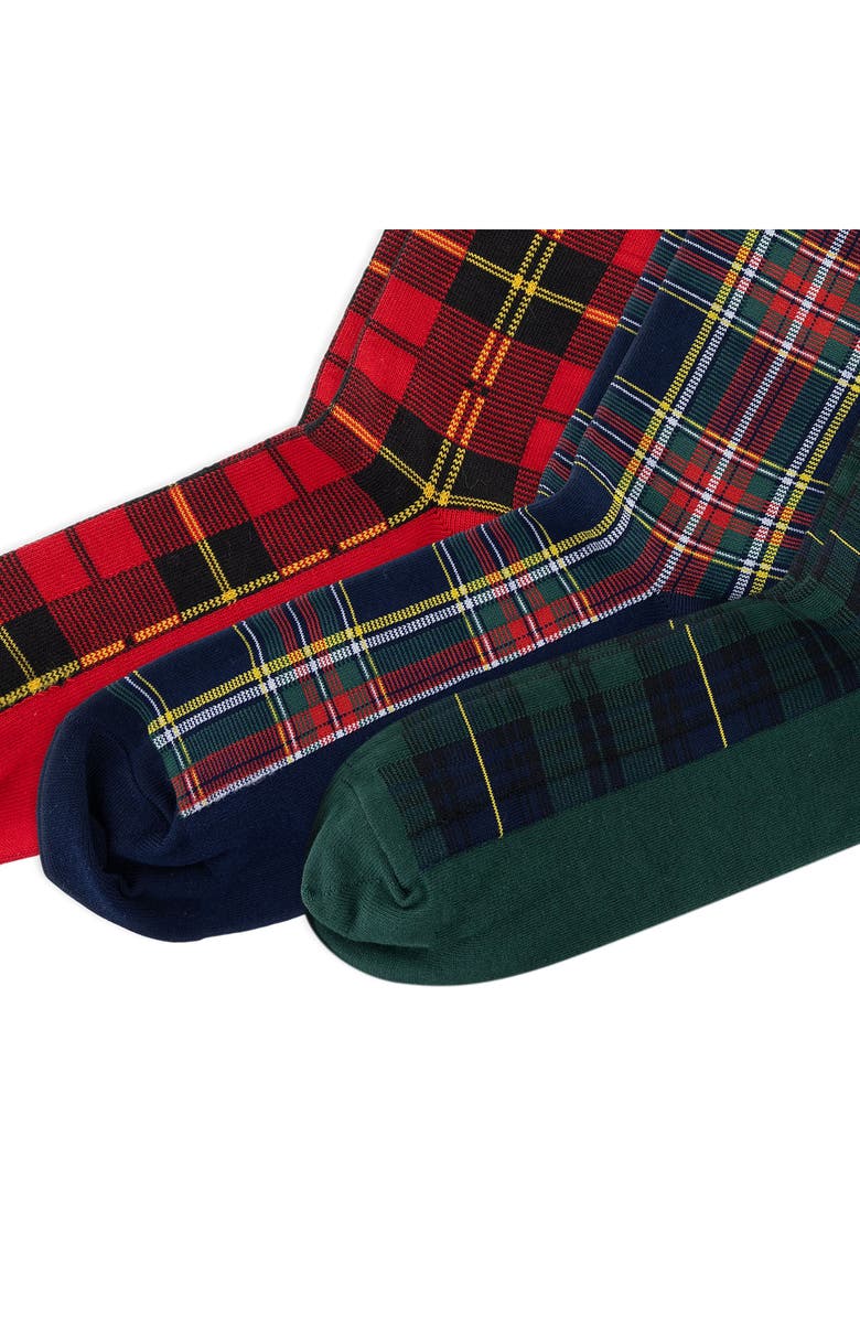 Polo Ralph Lauren Assorted 3-Pack Tartan Crew Socks Gift Box, Alternate, color, Red/ Navy/ Green Assorted