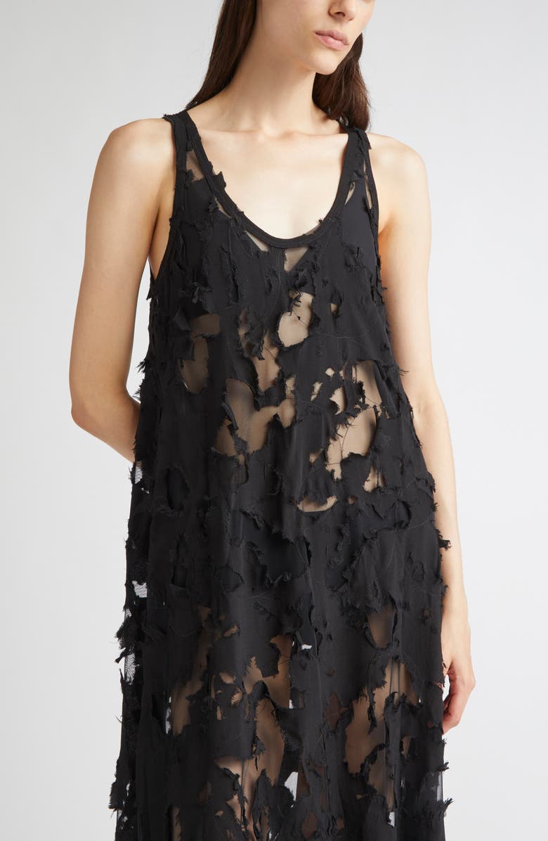 R13 Ripped Tank Dress, Alternate, color, Black