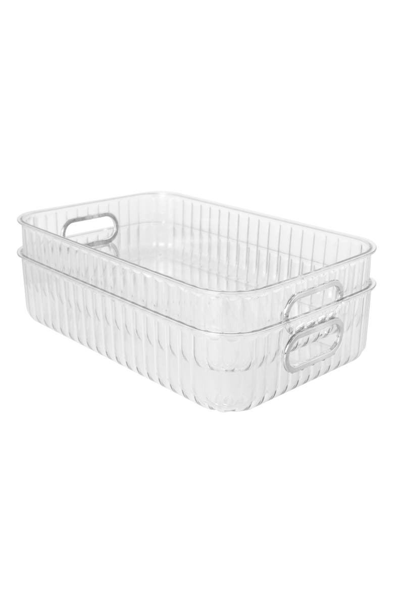 Gourmet Home Products Large 3-Pack Fluted Storage Bins, Main, color,