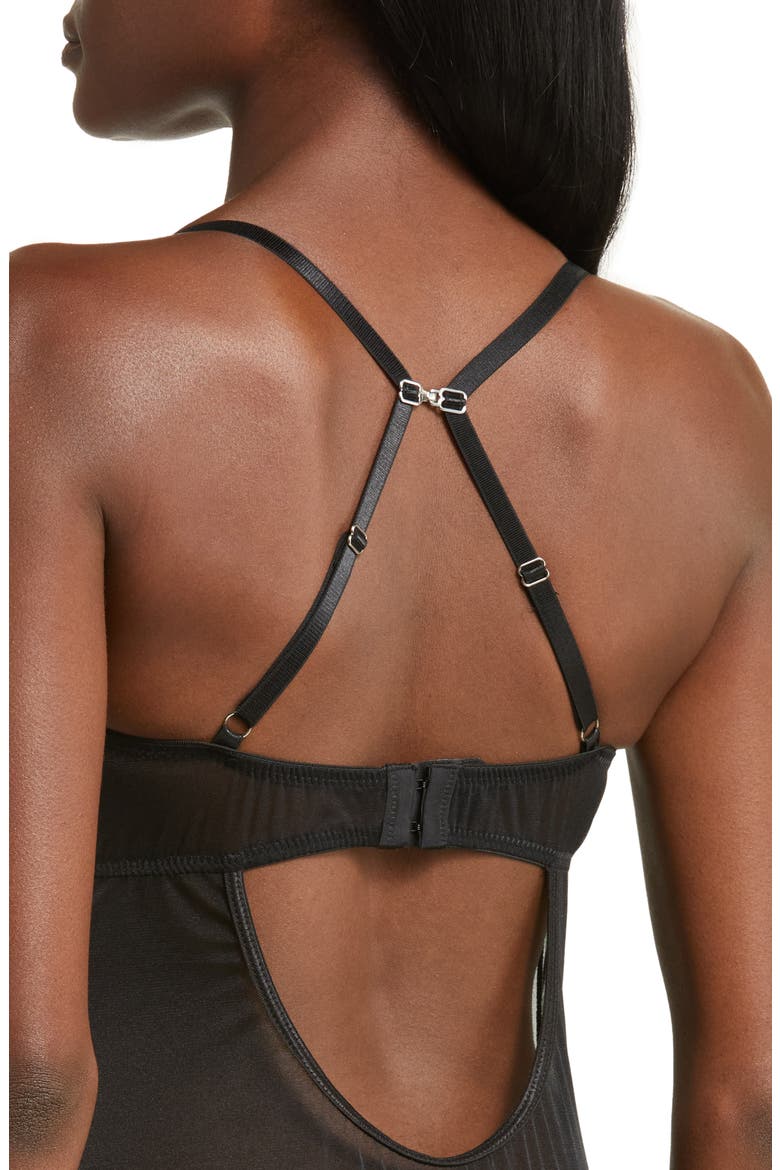 Lace Underwire Bustier, Garter & Thong Set, Alternate, color, BLACK