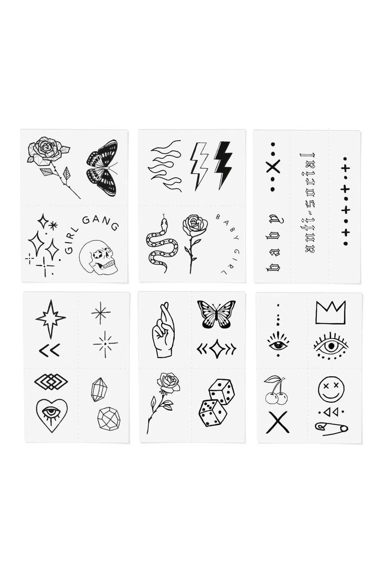 Bad Babe Temporary Tattoos, Alternate, color, BLACK