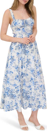 Floral Bustier Midi Dress