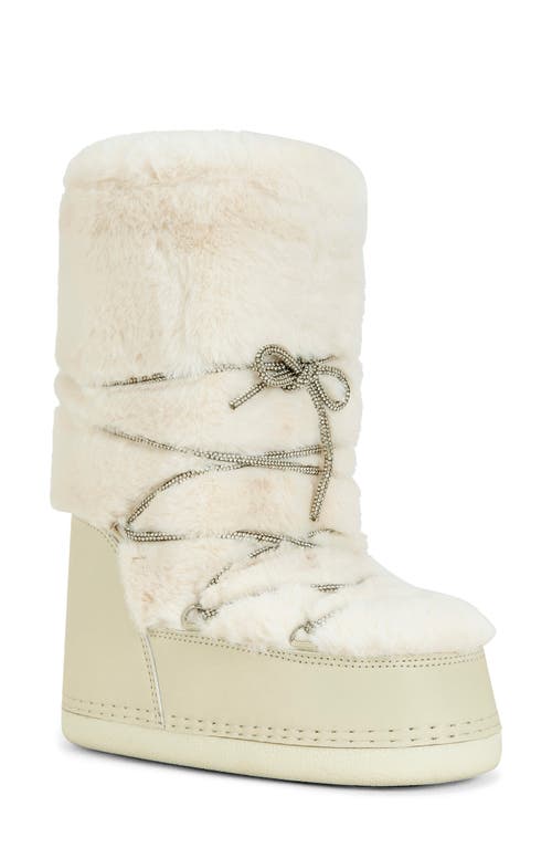 Azalea Wang Karmela Faux Fur Flatform Snow Bootie In White