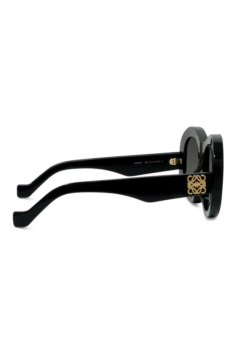 Anagram 51mm Geometric Sunglasses, Alternate, color, SHINY BLACK / GRADIENT SMOKE