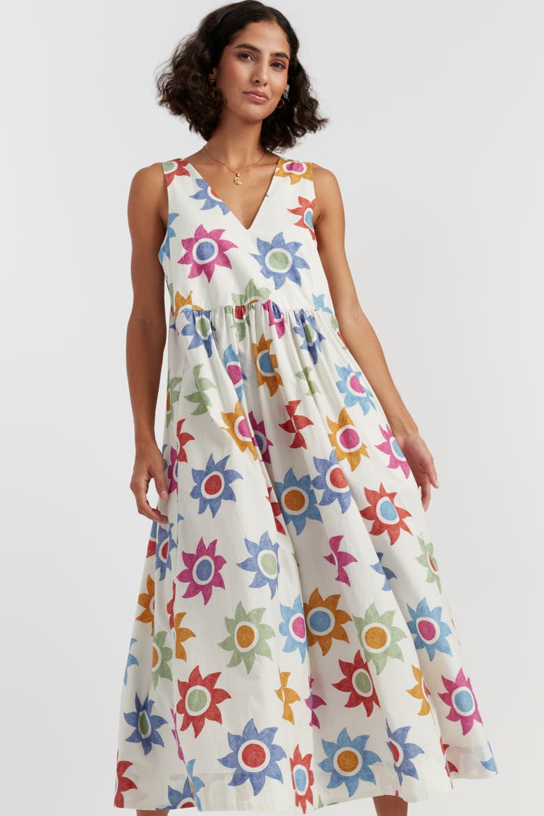 Cotton Sol Summer Dress, Alternate, color, Cream