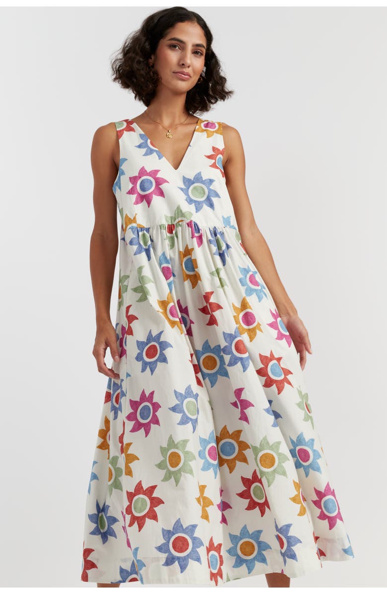 Chinti & Parker Cotton Sol Summer Dress, Alternate, color, Cream