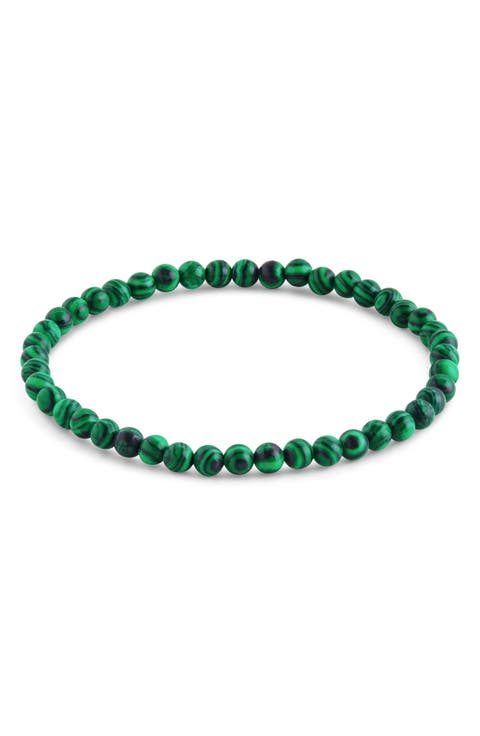 Malachite Beaded Stretch Bracelet