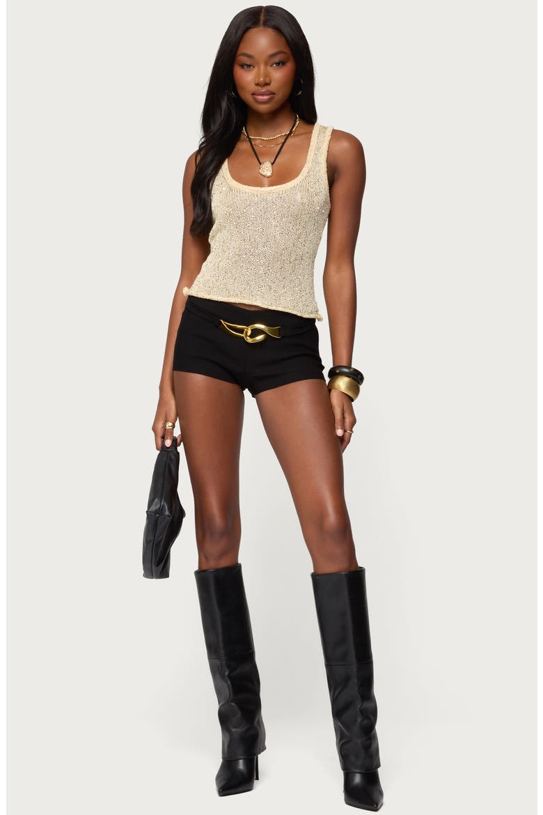 Eleora Sequin Knit Tank, Alternate, color, CREAM